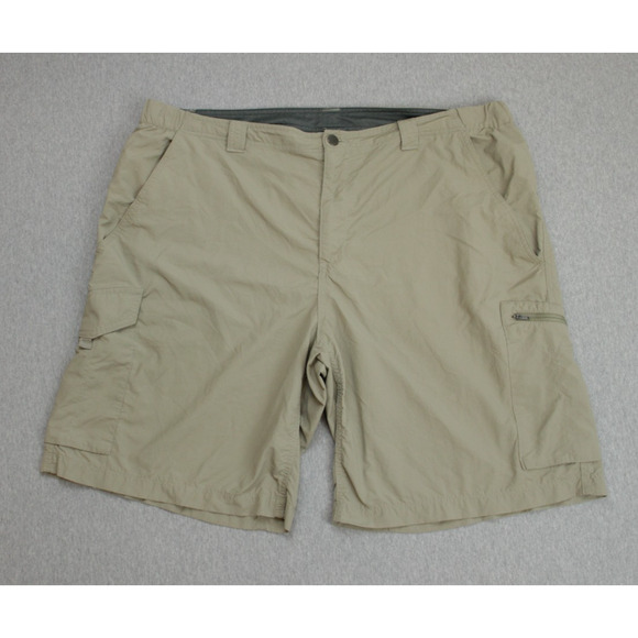 Columbia Shorts Mens 42 Beige Cargo 10" Inseam Nylon Light Weight - Picture 1 of 6
